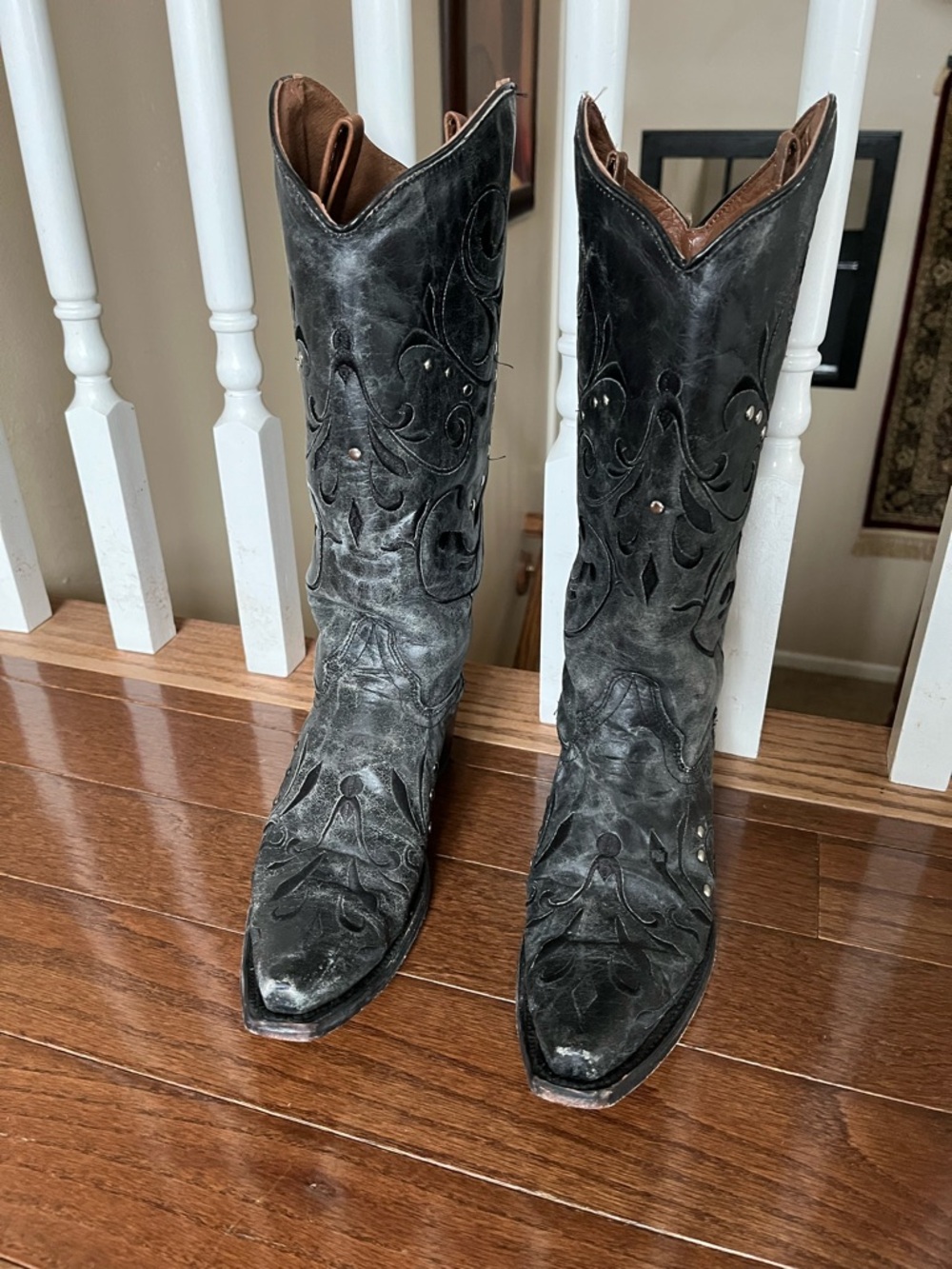 Circle G Black Western Heeled Cowboy Boots